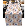 thumbnail image 2 of Orange Coral Coastal Cotton Linen Table Runner 18 x 72 inch Summer Ocean Starfish Conch Non-slip Rectangular Dining Table Decor for Wedding Party Holiday Dinner, 2 of 8