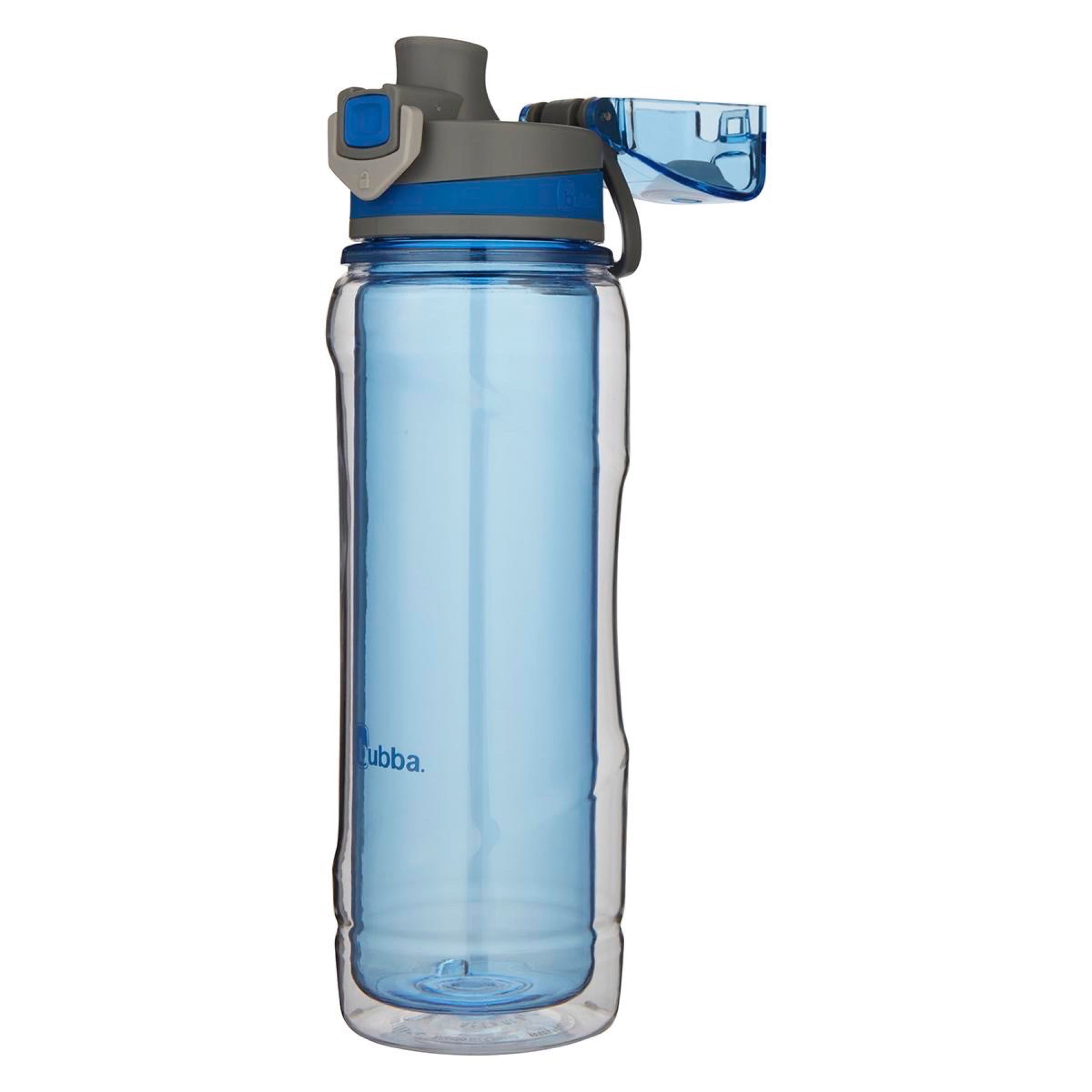 Bubba Flo Duo 24 oz Deep Sea and Gray Insulated Plastic Water Bottle with  Straw Lid 