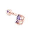 thumbnail image 3 of AFFY Round Shape Simulated Alexandrite Body Piercing Belly Button Ring in 14K Rose Gold over Sterling Silver, 3 of 6