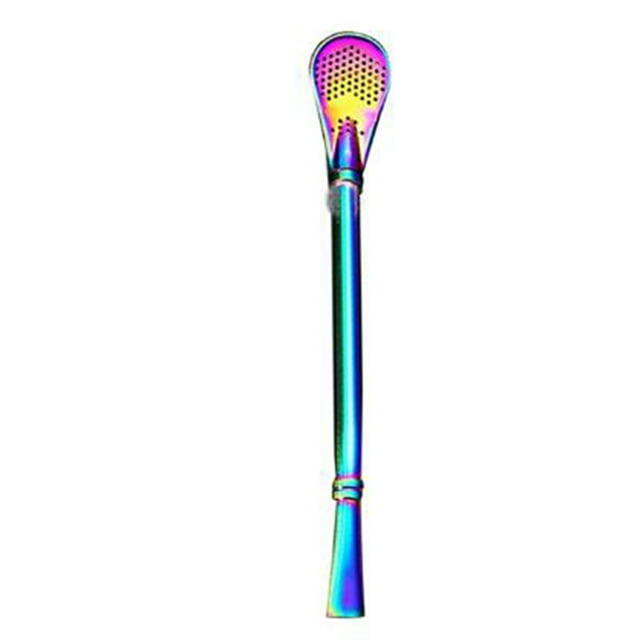 Paja De Acero Inoxidable 2 En 1 Cuchara De Colador No Tóxico Multifuncional Mate De Paja De Acero Inoxidable Yuarrent HA039843-03