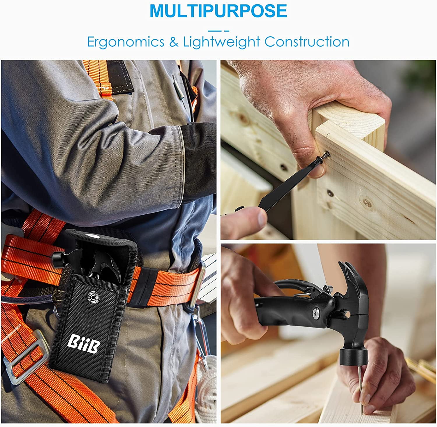 Easter Gifts for Adults Men, 12 in 1 Hammer Multitool, Basket Stuffers Adults, Anniversary Birthday Father Day Husband, Camping Essentials Survival Gear Tool