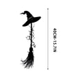 thumbnail image 3 of Gothic Witch Broomstick & Black Hat Metal Wall Decor - 2D Indoor Iron Witch Accessory, 3 Size Options, for Witches & Fantasy Lovers, 3 of 5
