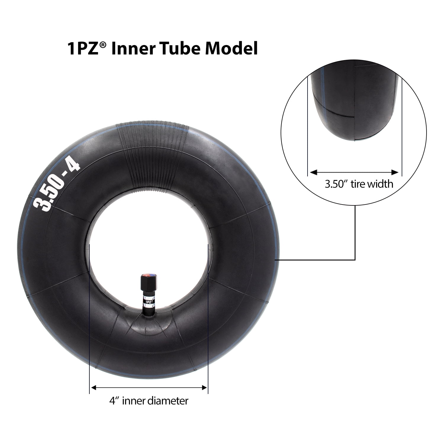 roue 3.00-4 innertube & straight valve BROUETTE 3.50 tube intérieur 