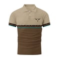 thumbnail image 4 of Blusa y camisa de manga corta con cuello vuelto para hombre, blusa de manga larga con solapa y botones estampados, blusa de poliéster para hombre, 4 of 5