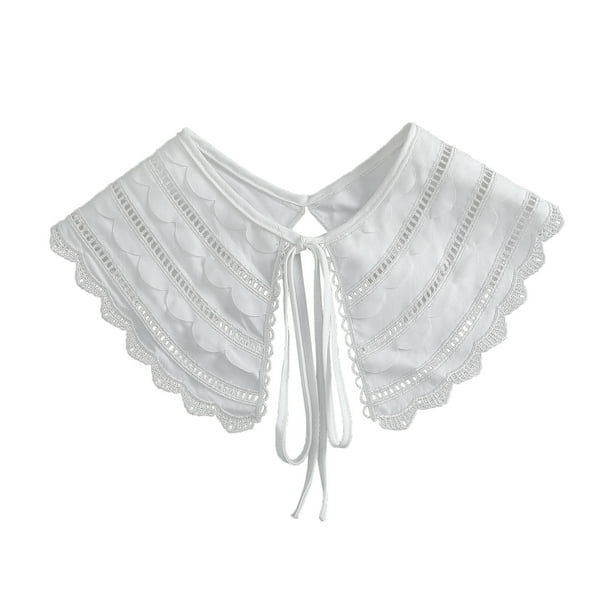 Capa de encaje para mujer, cuello falso, cuellos desmontables, cuello de blusa