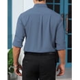 thumbnail image 4 of sogami Mens Dresses Shirt Formal Wrinkle Free Long Sleeve Gray Button Up shirt Casual Office, 4 of 7