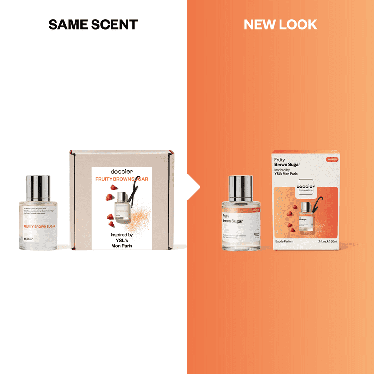 2 pack) Dossier Fruity Brown Sugar Eau De Parfum, Inspired by