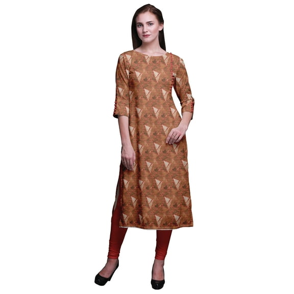 Bimba 3/4 Sleeve Kurta Printed Straight Kurti Summer Clothing For Women