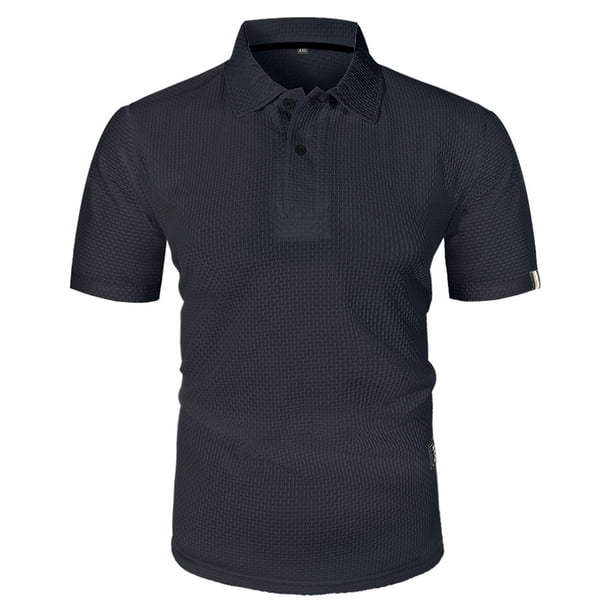 Camiseta informal de manga corta y color liso para hombre - Tejido ligero y transpirable - Cuello clásico para ocasiones informales de verano