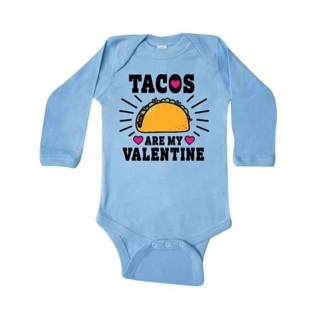 

Inktastic Tacos Are My Valentine with Hearts Gift Baby Boy or Baby Girl Long Sleeve Bodysuit
