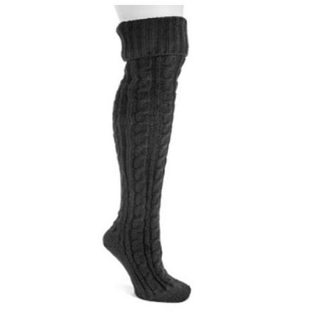 Women's Cable Knit Over the Knee Socks (Best Way To Layer Socks For Cold Weather)