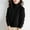 Black, variant on Women's Plus Size Pullover Sweater Solid Color Shoulder High Neck Thick Loose Top