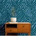 thumbnail image 2 of S4Sassy Animal Print Wallpaper - Removable Walls Covering, 25" x 120" Self-Adhesive Vinyl Wall Paper, Decorative Wallwrap, Easy DIY Walls Covering For Bedroom, Living Room, Living Spaces - Blue, 2 of 9
