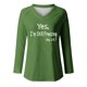 thumbnail image 4 of KIHOUT - Blusas casuales para mujer, liquidación 2024, moda clásica, estampado de letras, cuello en V, blusas básicas holgadas, camisetas de manga larga, blusas tipo túnica para otoño, 4 of 4