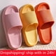 thumbnail image 2 of Zapatillas de baño de plataforma gruesa para mujer, chanclas antideslizantes de nube, sandalias de moda, suela suave, toboganes de interior EVA, 2 of 4