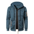 thumbnail image 6 of BOOMNY Mens Hoodies Long Sleeve Knit Hoodie for Men Solid Color Zip Up Pullover Hooded Sweatshirt Cozy Fall Winter Hoodies With Pocket, 6 of 6