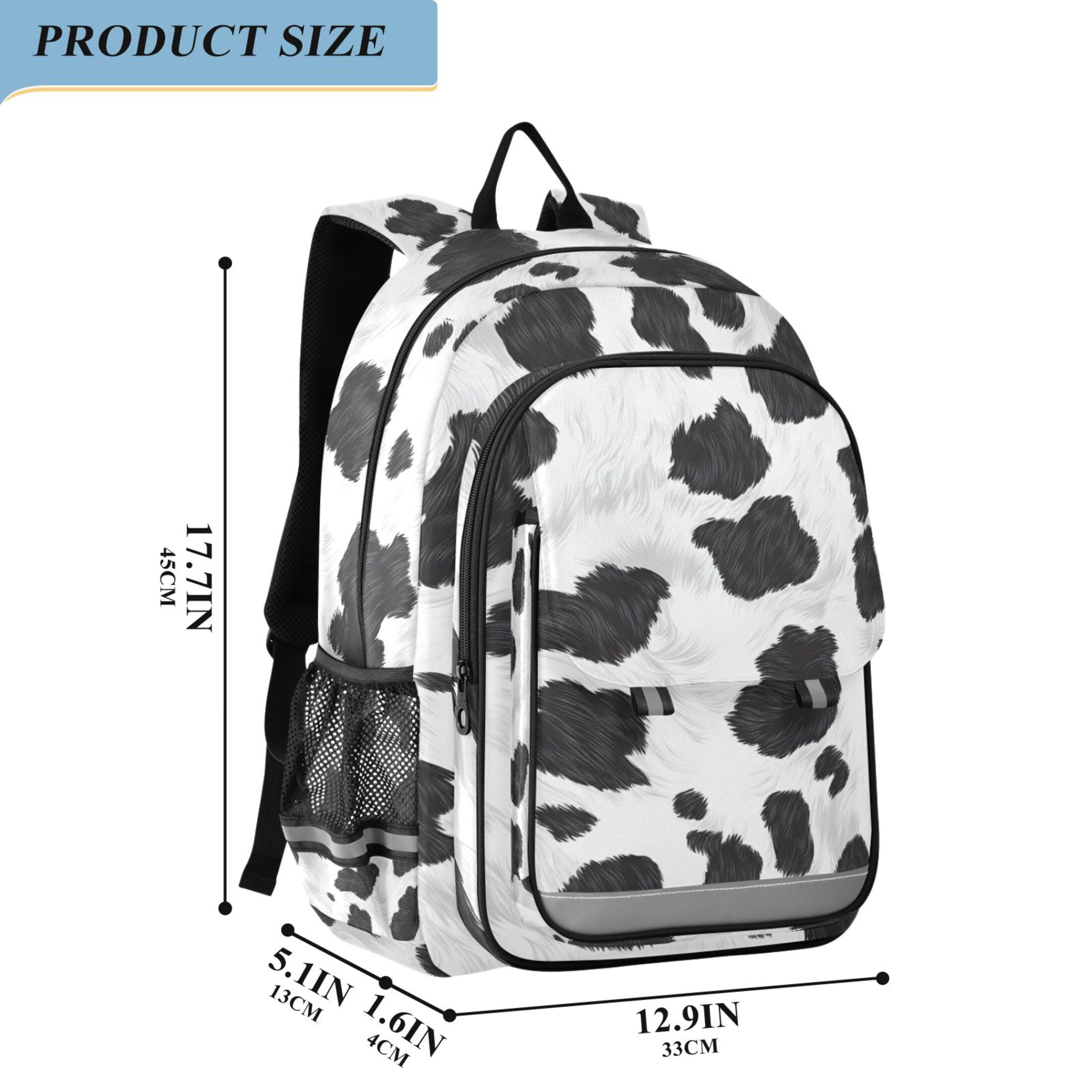ALAZA Cow Print Laptop Backpack Purse Travel Bag Casual School Bookbag Rucksack for Women Men