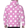 thumbnail image 7 of Kdxio Purple And White Polka Dot Print Mens Casual Hooded Collar Drawstring Hoodies Pullover Sweatshirts Casual Long Sleeve Shirts-Medium, 7 of 7