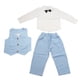 thumbnail image 1 of Conjunto de traje para niño, camisa de manga larga, pantalón, chaleco, estampado de rayas, pajarita, ropa de caballero, trajes azules 100, 1 of 14