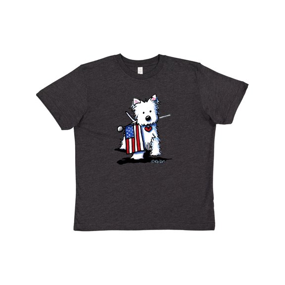 Inktastic US Flag Westie Youth T-Shirt
