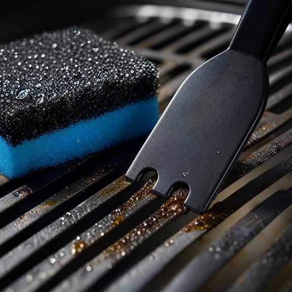 Euahivb Griddle Cleaning Kit 2 Scraper Tools and 4 Pcs Scrub Sponges for BBQ Grill Teppanyaki, Reusable Duty Cleaner for Kitchen Oven Stove Top