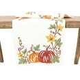 thumbnail image 2 of Happy Fall Pumpkins Crewel Embroidered Table Runner 16"x36", Cream 15"x90", 2 of 2