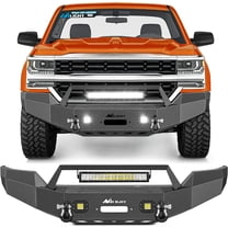 Nilight Front Bumper Compatible for 2016 2017 2018 Chevy Silverado 1500 Pickup Trucks Textured Black Solid Steel Off-road with 120W Light Bar 18w Pods