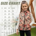 thumbnail image 6 of Xoenoiee Robin Rose Flower Print Cozy Girls' Fleece Vest, Stand Collar Sleeveless Outerwear for Fall Winter, Lightweight Zip-Up Jacket with Pockets, Size 9-10 Years, 6 of 7