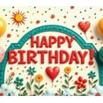 thumbnail image 4 of Decorative Happy Birthday Banner Rainbow Floral Design for Birthday Party Celebration Kids Event, 4 of 7