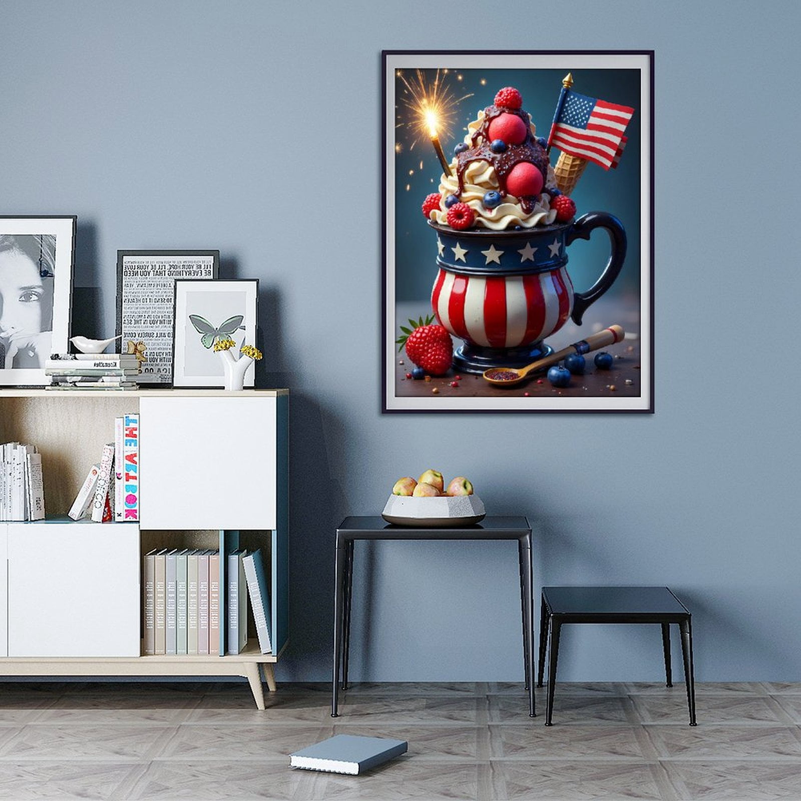 Diamond Art Kit for Adults, Candle Colorful Dessert Print No.8 Diamond Painting for Adults Beginners, 5D DIY Diamond Art Painting Kits, Colorful Diamond Painting Craft for Home Decor 12x16