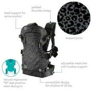 Infantino Flip 4-in-1 Convertible Baby Carrier, 4-Position, Unisex Baby 0+ Months, 8-32lbs, Black & Gray Leopard
