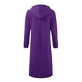 thumbnail image 5 of UJNDER Women's Jacket Winter Warm Long Hooded Zip Up Coat Soft Loose Outerwear Casual Pullover Sweatshirt Comfortable Stylish for Women Dark Purple XXXL, 5 of 5
