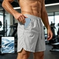 thumbnail image 2 of Men's Quick Dry Cooling Athletic Shorts, Elastic Waist Drawstring Breathable Workout Shorts with Pockets for Running, Gym & Casual Wear Size S-5XL Gray, 2 of 9