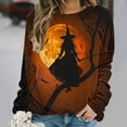 thumbnail image 1 of Ailaofu Halloween Sweatshirts For Women Long Sleeve Graphic Crewneck Sweatshirt Pullover Tops Fall Fashion Clothing, 1 of 5