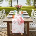 thumbnail image 4 of Pink Floral Art 120 Inch Table Runner, Watercolor Botanical Spring Flowers Farmhouse Dresser Scarf Cotton & Linen Tablerunner for Dining/Kitchen Island/Holiday Party Décor 13" x 120", 4 of 9