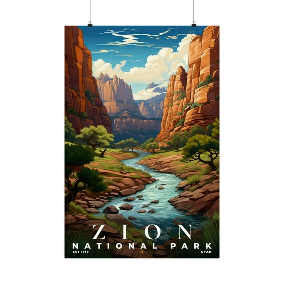 ELNEIT - Zion National Park Poster, Unframed Matte Paper, S07