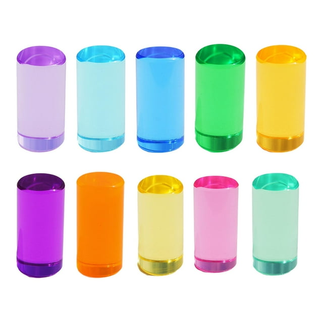 Lipstore Rainbow Building Blocks Set Birthday Gift Rainbow Acrylic Gemstone Cylinders 5cm