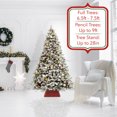 thumbnail image 2 of 22-Inch Water Hyacinth Christmas Tree Collar, Woven Tree Square Base Cover with Cord Cut Out, Red, 2 of 7