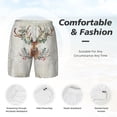 thumbnail image 4 of Kdxio Classy Deer Print Men'S Swim Trunks With Compression Liner 7 Inch Inseam Quick Dry Swim Shorts, 4 of 7
