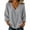 #04 Gray, variant on Women's Deep V-Neck 3/4 Sleeve Blouse, Loose Fit Casual Top, Solid Relaxed Shirt for Vacation Work Leisure, Army Green L