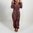 thumbnail image 2 of Ltctricy Hoodies Jumpsuits for Women Fleece Warm Long Sleeve Rompers Fuzzy Soft Loungewear Sleepwear with Pockets, 2 of 7