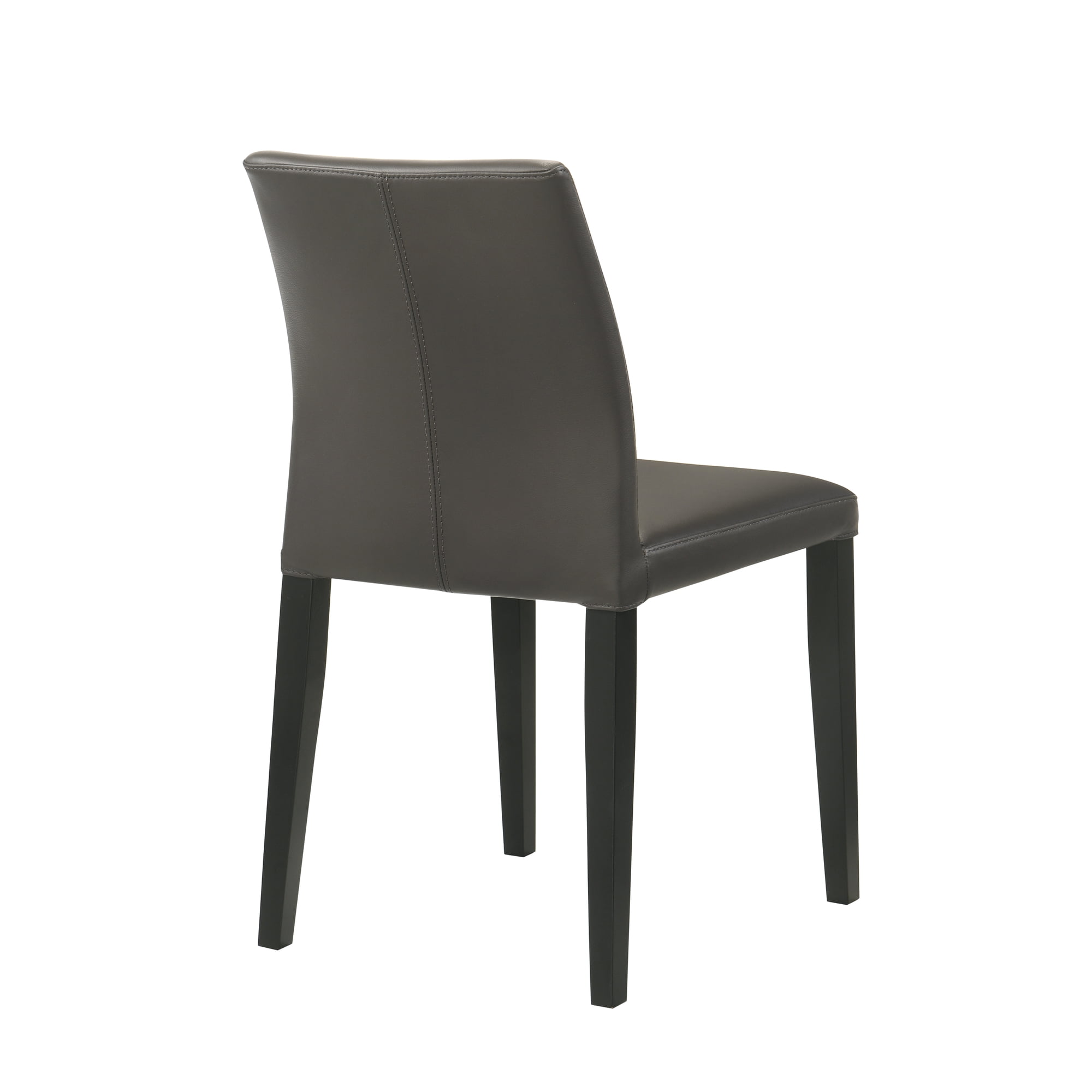 Elyza Full Back Top Grain Leather Upholstered Wood Dining Chairs in Cola - Set of 2