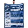 thumbnail image 2 of Son Gifts from Mom Dad Blanket for Adult Son to My Son Throw Blanket Birthday Gifts for Son Christmas Inspirational Gifts for Son Valentines Fathers Day Graduation Blanket for Son Couch Bed 50x60, 2 of 6