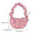 thumbnail image 4 of Bolso Bandolera Bolso bandolera de nailon para mujer, plisado, a la moda, con cremallera, minibolso en la nube, bolsos de mano (rosa) Ehuebsd Para Estrenar, 4 of 4