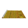thumbnail image 2 of Ahgly Company Machine Washable Indoor Round Abstract Yellow Modern Area Rugs, 3' Round, 2 of 4