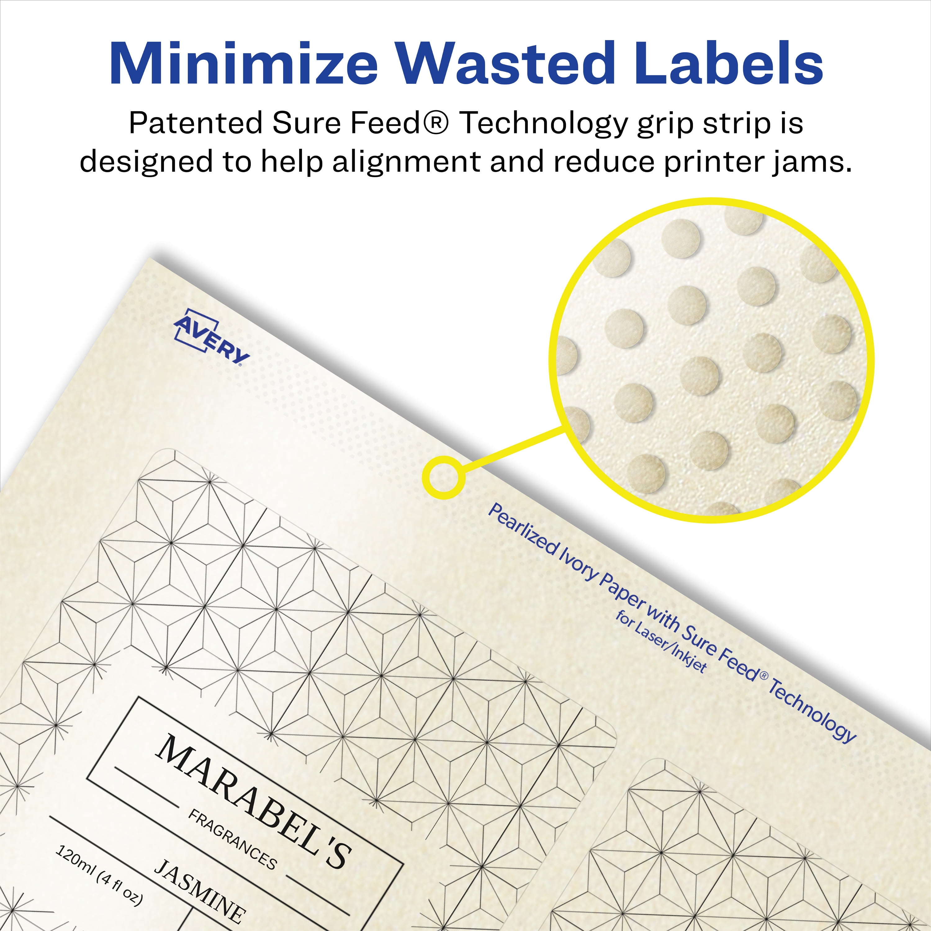 Avery Pearlized Ivory Rectangle Labels, 4.75" x 3.75", 40ct