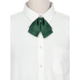 thumbnail image 4 of Corbata de lazo de doble capa ajustable de satén para camisa de uniforme para mujeres Inspire Chic, verde oscuro, talla única, 4 of 5