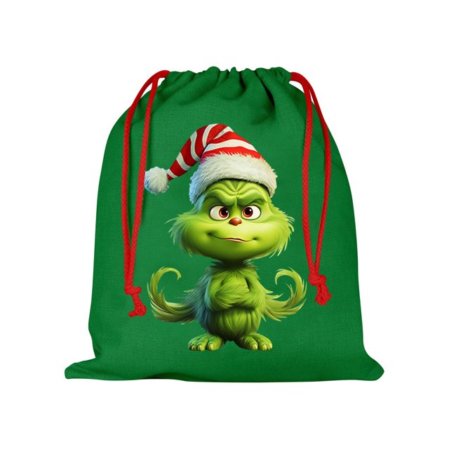Cartoon Green Printing Drawstring Holiday Gift Bag Gift Gift Candy Bag Children'S Holiday Snack Bag Gift Bag Gift Children's Holiday Snack Bag Gift Bag Gift Home Decorations