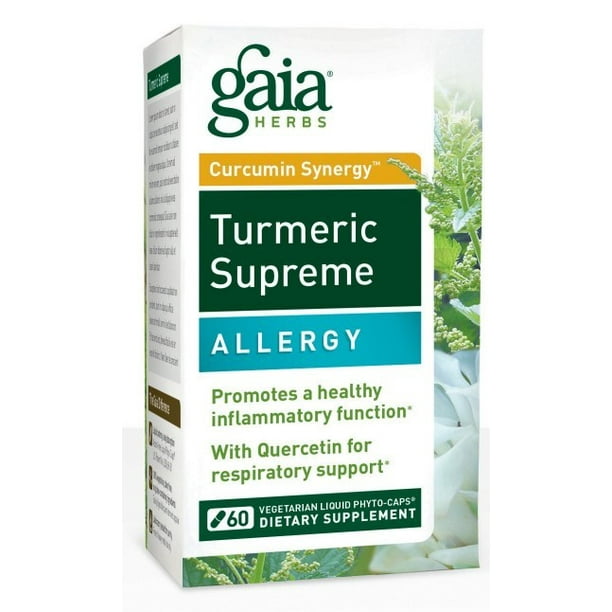 Gaia Herbs Curcumin Synergy Turmeric Supreme, Allergy, Capsules, 60 ea