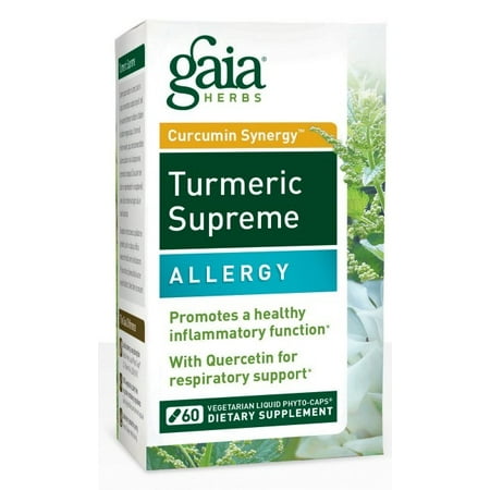 Gaia Herbs Curcumin Synergy Turmeric Supreme, Allergy, Capsules, 60 (Best Herbs For Seasonal Allergies)